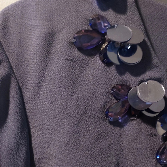 ASOS DESIGN Dusty Blue Maternity 3D embellished crop top midi dress in Size 12US - Picture 5 of 14